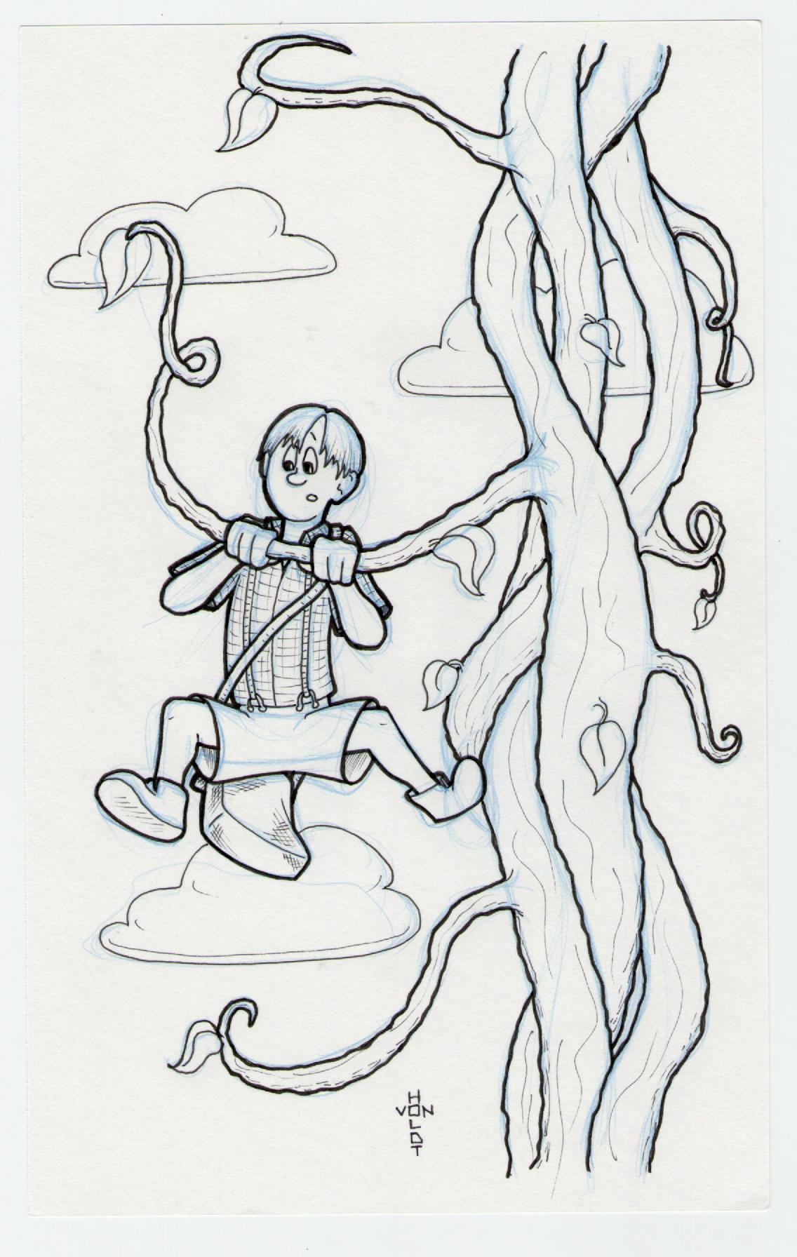 jack in the beanstock coloring pages - photo #25
